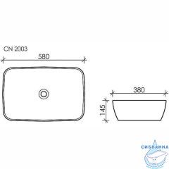  Раковина на столешницу 58 см Ceramicanova Form CN2003