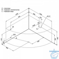 Акриловая ванна Aquanet Palau 140x140 с каркасом