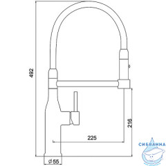 Смеситель для кухни Gappo G4398-55 (хром/серый)