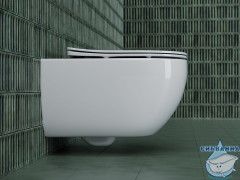 Унитаз подвесной безободковый Ceramicanova Long  Rimless CN3015 с сиденьем быстросъемным Soft Close (микролифт)