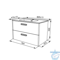 Тумба с умывальником Iddis Brick 80 см белый глянец BRI80W0i95