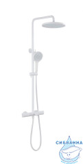 Душевая стойка ABBER Thermostat AF8516FWL с термостатом и изливом, белый матовый
