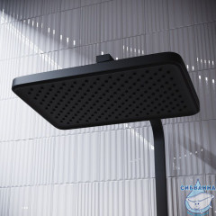 Смеситель с верхним душем с управлением Push Control, черный матовый, Slide, IDDIS, SLIBLBTi06