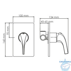 Встраиваемый смеситель для душа Wasserkraft Sauer 7151 (1 режим) (золото)
