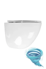 Унитаз подвесной безободковый, смыв торнадо Charus Estella Tornado CR.522.WT3.01 с сиденьем Soft Close (микролифт)