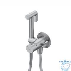 Встраиваемый смеситель с гигиеническим душем, матовый хром, IDDIS, 005BCR0i08