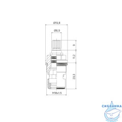 Кран-буксы разнонаправленные, керамика, 90°, 20 зубцов, M18x1,5, h=44 мм, 2 шт, IDDIS, 998CR440SM-S