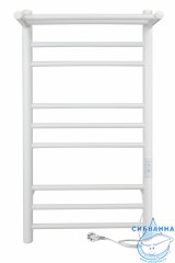 Полотенцесушитель электрический Indigo Line Trinity П8 с полкой (с таймером) 40х80 белый матовый (с возможностью скрытого подключения, подключение R/L)