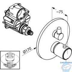 Встраиваемый смеситель для душа Kludi Zenta 388350545