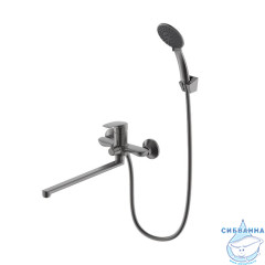 Смеситель для ванны с длинным изливом, графит матовый, графит матовый, Рора (Rora), Milardo, RORGM00M10