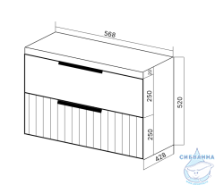 Тумба Viant Сицилия 60П с раковиной Como 60 белый