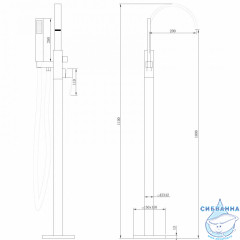 Смеситель для ванны напольный ABBER Wasserfall AF8615G (золото матовое)