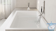 Ванна из искусственного камня Salini Cascata Kit 180x80 (материал S-Sense, белый матовый)