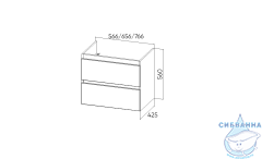 Тумба Viant Мальта 60П с раковиной Como 60 белый/дуб вотан