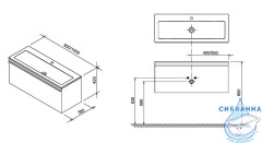 Тумба Ravak Clear 100 белый с раковиной Clear 100