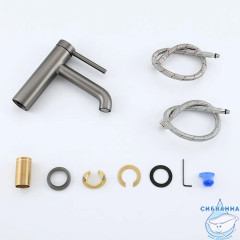 Смеситель для раковины Gappo G1006-9 (без донного клапана) (оружейная сталь)