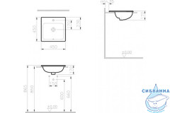 Раковина встраиваемая 45 см Vitra S20 5463B003-0001
