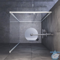 Душевое ограждение AM.PM Gem W90G-404-090MT 90x90 профиль хром, стекло прозрачное (без поддона)