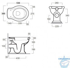 Унитаз напольный Simas Lante LA02bi (без бачка и сиденья)