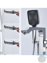 Смеситель для ванны напольный Raglo R01.33 с душевым гарнитуром (хром)