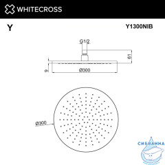 Верхний душ WHITECROSS D=30 см Y1300NIB (брашированный никель)