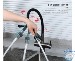 Смеситель для кухни Gappo G4398-89 (оружейная сталь)