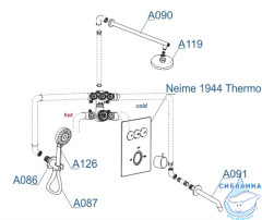 Душевая система Wasserkraft 400 1 режим A171919 (хром)