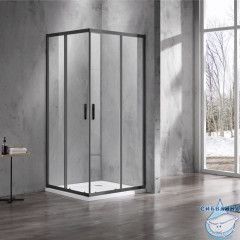 Душевое ограждение Azario Milton 90x90 профиль черный, стекло прозрачное AZ-ND1142 900 Black (без поддона)