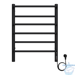 Полотенцесушитель электрический Санприз Евромикс П6 45Х60 (черный матовый) (подключение справа)