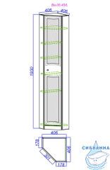 Зеркальный угловой пенал Aqwella Classic Барселона 40 белый глянец