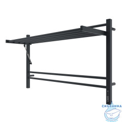 Полотенцесушитель электрический Terminus Горизонт П8 60х100 (с возможностью скрытого подключения, подключение справа) (черный муар)