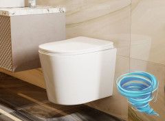 Унитаз подвесной безободковый Abber Bequem AC1102T с сиденьем Soft Close (микролифт) (белый)