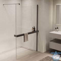 Walk-in Vincea Walk In HS 90 профиль вороненая сталь, стекло прозрачное VSW-1HR900CLGM