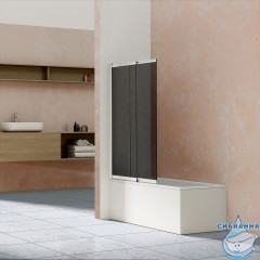 Шторка для ванны Vincea 100х145 профиль хром, стекло тонированное VSB-1E100CG