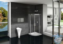 Душевое ограждение Bas Galaxy R-TD-100-C-CH профиль хром, стекло прозрачное (без поддона)