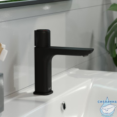 Смеситель для раковины Iddis Slide SLIBLBTi01 (без донного клапана) (черный матовый)