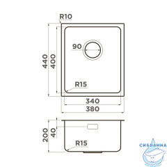 Кухонная мойка Omoikiri Tadzava 38-U/I-IN ULTRA 15 нержавеющая сталь