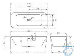 Акриловая ванна ABBER AB9331-1.6 R 160х75 с каркасом