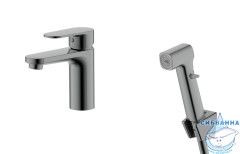 Смеситель с гигиеническим душем Aquatek Ника AQ1812BGM (оружейная сталь)