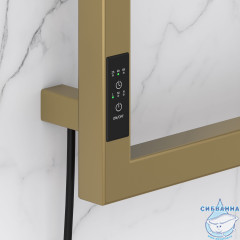 Полотенцесушитель электрический Сунержа Этюд 49х105 (с возможностью скрытого подключения, подключение R(золотой шелк)