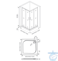 Душевое ограждение Bas Infinity CR-120-90-G-CH 120x90 профиль хром, стекло грейп (без поддона)