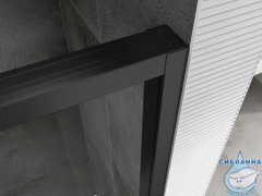 Дверь в нишу ABBER Komfort 120x200 AG93120B профиль черный, стекло прозрачное