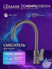 Смеситель для кухни Lemark Сибирь LMF-7072B-GM (графит)