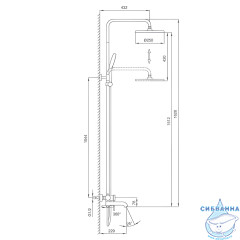 Душевая система Gappo G2406-9 250 1 режим (оружейная сталь)