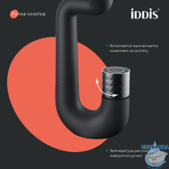 Смеситель для раковины Iddis Twist TWIBLBTi01 (черный матовый)