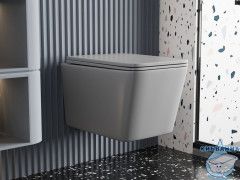 Унитаз подвесной Abber Rechteck AC1201MG с сиденьем Soft Close (микролифт) (серый)