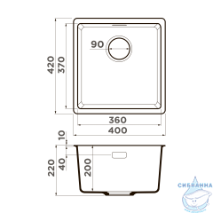 Кухонная мойка Omoikiri Kata-40-U-BL черный 4993396