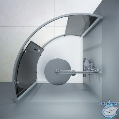 Душевое ограждение Am.Pm Like Solo Slide W83G-315-090CG 90x90 профиль хром, стекло тонированное (без поддона)