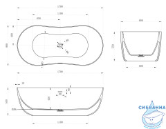 Ванна из искусственного камня ABBER Stein AS9604 170x80