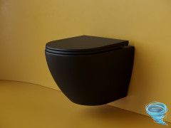 Унитаз подвесной безободковый, смыв торнадо Ceramicanova Metropol Rimless CN4002TMB с сиденьем быстросъемным Soft Close (микролифт)